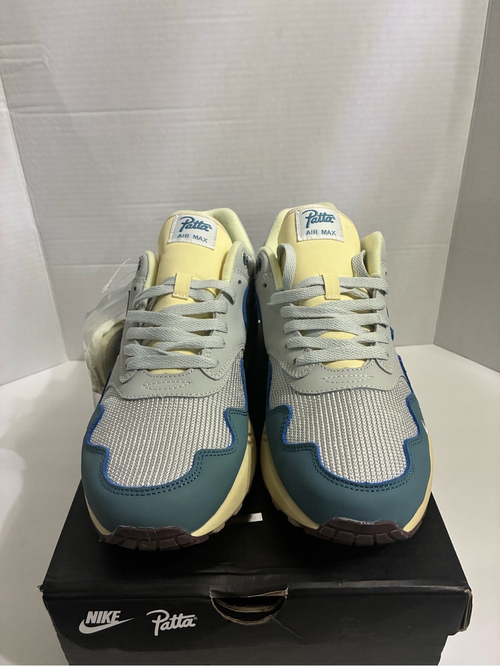 Nike x Patta Air Max Sneakers in Grey, Teal & Pale Yellow